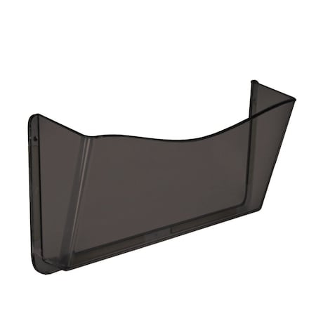 Azar Displays Dark Gray/Smoke Colored Single Pocket Wall File, Double Sided Tape, 4PK 250035-SMK